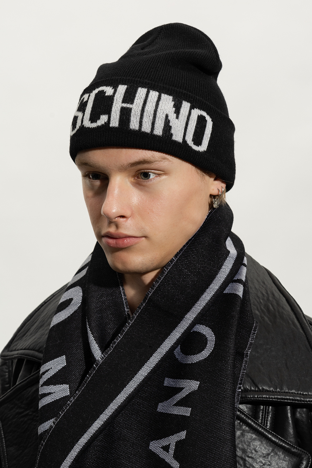 Moschino Beanie with logo caps men Kids Shorts Men s Accessories SchaferandweinerShops